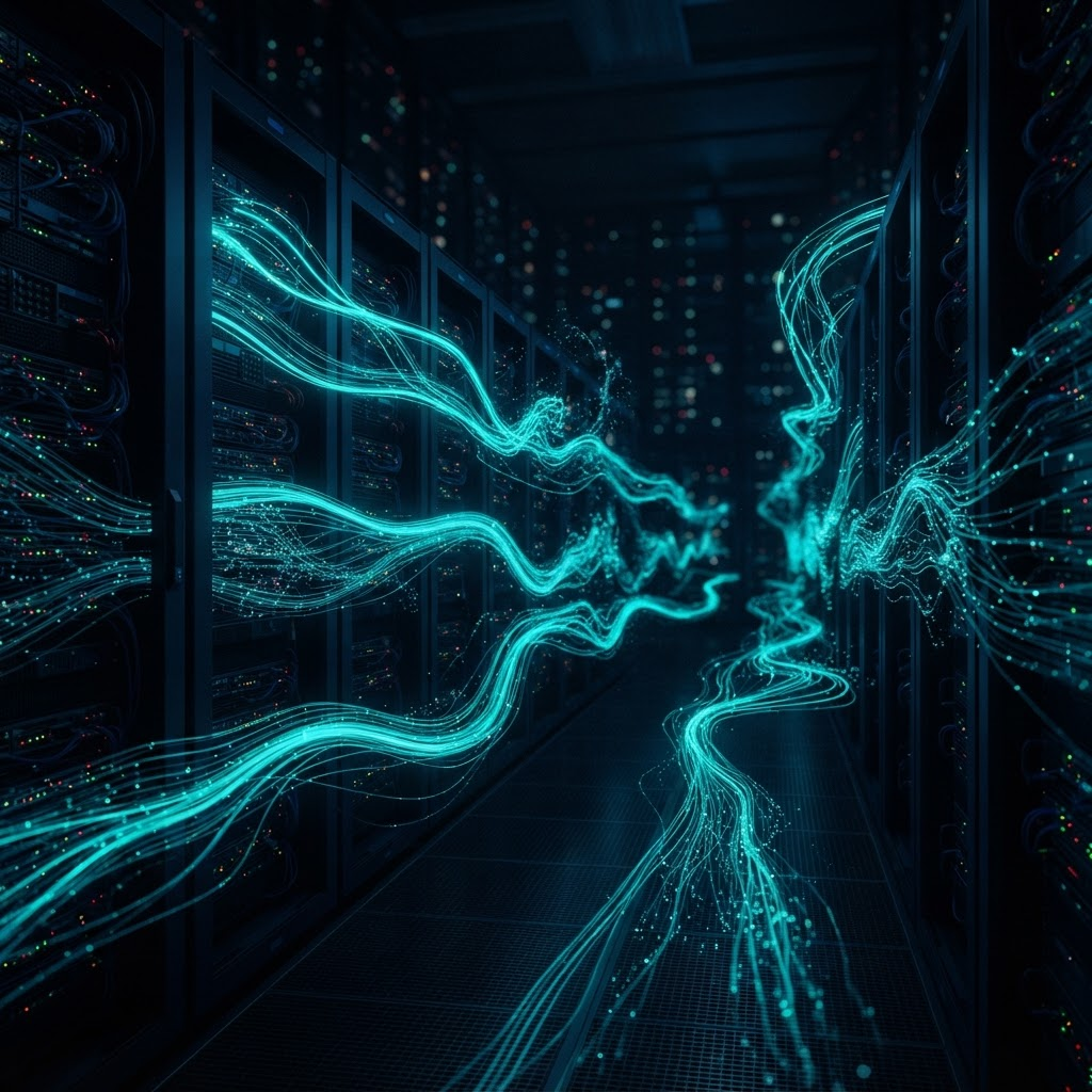 Abstrakt datavisualisering av digitala flöden